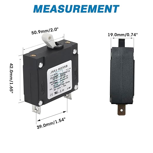 GLOSO J Type Toggle Hydraulic Magnetic Single Pole Circuit Breaker AC/DC Manual Reset Switch Yachts Campers Caravans White Toggle, 10A, J1P