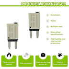 25A DC 12V-32V Manual Reset Circuit Breaker ATM Low Profile T1 Mini Blade Fuses Breakers for Car Trucks Marine Boat RV Solar and More,2 Pack
