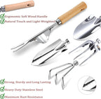 Garden Tool Set 11-Piece Heavy Duty Gardening Hand Tools - Rust-Resistant Stainless Steel with Durable Stylish Garden Tools Organizer Tote Bag | Ideal Gardening Gift for Women & Garden Enthusiasts