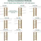 Closet System, 22.5" Wide Organizer with 3 Hanging Rods, Wood Tower Storage for Walk In Closets, Wall Mounted Wardrobe Organizer Kit, Bedroom, Fit Space 6-10 ft