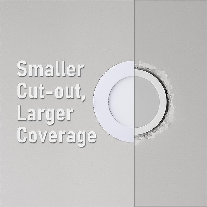 TORCHSTAR Basic Series 12-Pack 4 Inch Ultra-Thin LED Recessed Lighting with Junction Box, CRI90, Aluminum, 4000K Cool White, 5%-100% Dimmable Slim Recessed Downlight, 9W 810LM, ETL and Energy Star