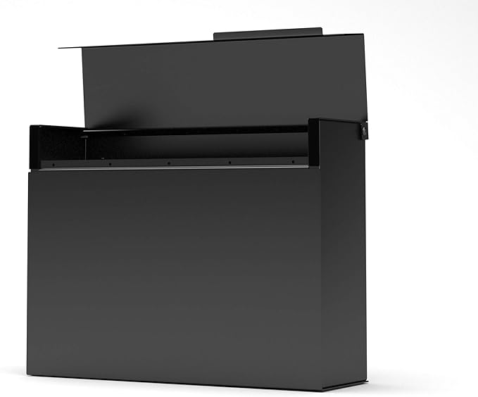 Vsons Modern Design Mailbox, Wall-Mount Mailbox Vsons Design Mitch B (Aluminum Black Powder Coated) (Black) (Black with Numbers)