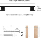 COTYKILEY 10 Pack 12.6 Inch(320mm) Matte Black Cabinet Handles Black Kitchen Cabinet Pulls Cabinet Door Handles Kitchen Cabinet Hardware