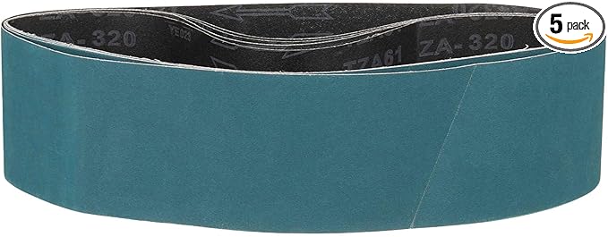 4 x 36 Inch Sanding Belt, 5 Pcs 320 Grit Zirconia Knife Sharpener Belts Work Sharpening for Belt Sander Knife Carving Tool Metal Working
