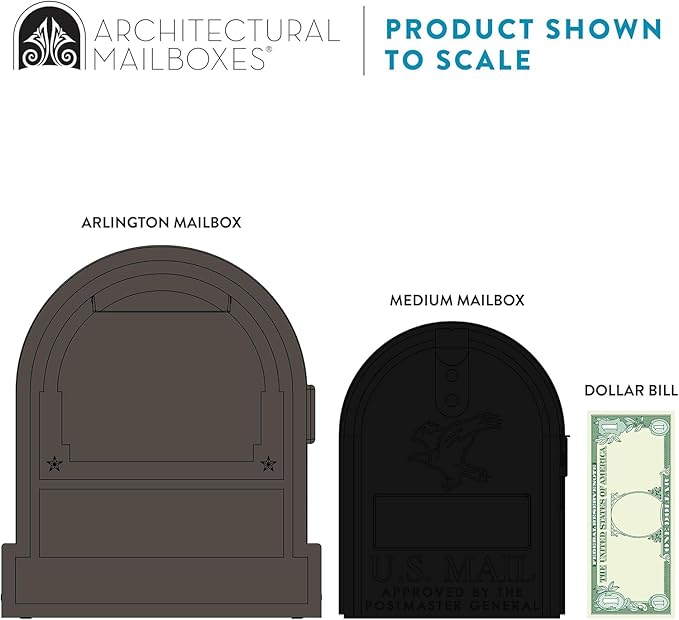 Gibraltar Arlington Large Capacity Galvanized Steel Bronze, Post-Mount Mailbox, AR15T000