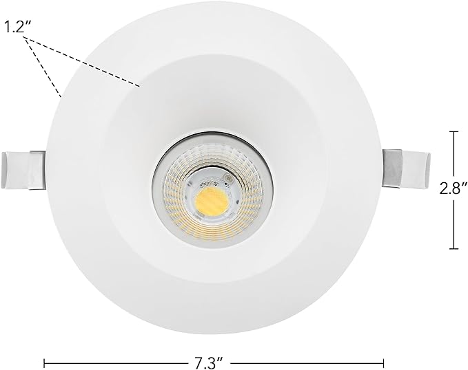 Maxxima 6" Canless Sloped Recessed Anti-Glare LED Downlight, For Sloped Ceilings, 1800 Lumens, IC Rated, 5 Color Temperature Selectable 2700K/3000K/3500K/4000K/5000K, Dimmable, Round White Trim 90 CRI