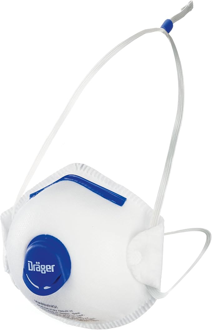 Dräger X-plore 1350 V Particulate Respirator with Exhalation Valve, 10 Pack, NIOSH-Certified Dust Mask