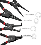 WISEUP Circlip Pliers 7 inch, Bent Internal Tips (Tip Diameter 1/20") Snap Ring Pliers Heavy Duty for C Clip Remover Retaining