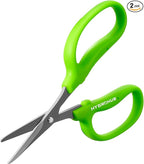 Garden Scissors, 2pcs 6in Pruning Shears Snips Non-stick Coated Sharp Steel Blades - Gardening Tools Garden Shears for Plants Herb Flowers in Grow Tent and Hydroponics