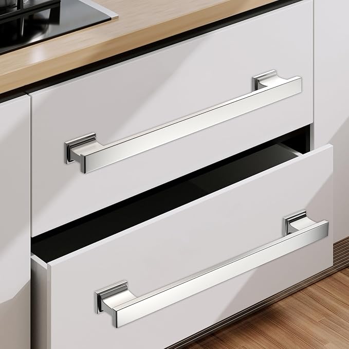 COTYKILEY 10 Pack 12.6 Inch(320mm) Brushed Satin Nickel Cabinet Handles Kitchen Cabinet Pulls Cabinet Door Handles Kitchen Cabinet Hardware