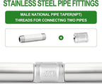 TAISHER 2PCS Stainless Steel Pipe Fittings, 3/4" NPT Male x 3/4" NPT Male Threaded, 6" Length Thickened Nipple Cast Pipe