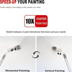 Multi Angle Paint Brush Extender V2, Long Handle Paint Brush, Extension Pole Attachments for Paint Roller, Paint Edger Tool for High Ceilings, Corner Painting Tool for Paint Extension Pole (White)