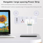 Universal Power Strip with USB C, 3 Outlets 3 USB and 1 USB C Ports, 6.5ft Power Cord, 2500W Circuit Breaker