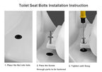 Stainless Universal Toilet Seat Bolts and Nuts Set - 2 Sets With Rubber & Plastic Nuts, Brass Thread Insert for Easy Installation