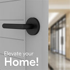 Mega Handles Ronn Dummy Door Handles - 4 Pack Heavy Duty Black Door Handle, Non-Turning Door Handle for Hallway, Closet & French Doors, Single Side, Fits All Standard Doors - Matte Black