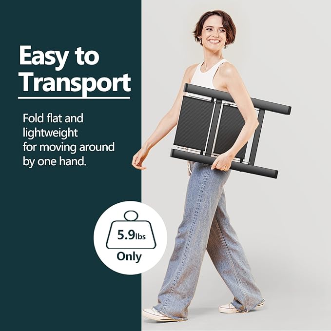 WOA WOA Step Ladder, Folding Step Stool with Widening Pedals, Portable Lightweight Home Ladder, Kitchen Stepladder, Easy to Store, Space Save 300 lbs Capacity (2 Step, Black)