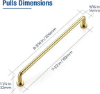 JOY DECOR Cabinet Pulls – 7-1/2 Inch Hole Center, Polished Brass, 5 Pack, Zinc Alloy Cabinet Handles for Drawers & Cupboard – Vintage Style Hardware for Kitchen, Bathroom, Dresser, Furniture Makeover