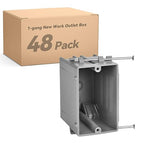 1-Gang New Work Outlet Box, PVC Electrical Box for Switch,GFCI,Dimmer, 22 Cubic Inch, UL Listed, 48 Pack