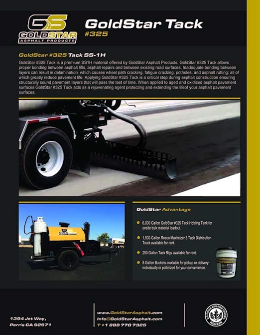 GoldStar Asphalt Performance Tack | High-Bond Emulsion for Paving, Patching & Repairs | Fast-Drying, Contractor-Grade Asphalt Adhesive | 5-Gallon Bucket