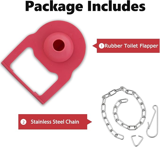 2 Inch Toilet Flapper Compatible with Kohler Hinge-Style Parts 84995 & 1000490 Toilet Flapper, Durable Rubber with Stainless Chain, 1Pc