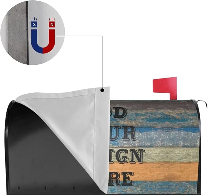 Personalized Mailbox Covers Custom Picture/Photo/Text Magnetic Standard Size Mailbox Wraps Post Letter Box Cover for Garden Yard Outdoor Decorations-11