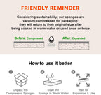 AIDEA Non-Scratch Scrub Sponge-6Count, Sponges Kitchen, Natural Sponge for Non-Stick Cookware, Cellulose Sponges for Dishes, Cleaning Power for Kitchen, Bathroom, Household