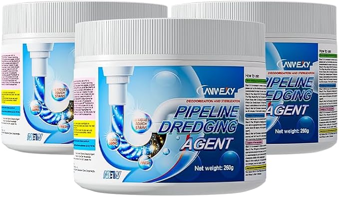 Lanwexy-sink drain hair clog remover cleaner、toilet unclogger heavy duty、bathroom shower pipeline dredging agent、unclog clogged drain、clogged【3 bottles】