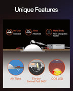 Lumary 4 Inch Smart Recessed Lighting, 360°+90° Adjustable Gimbal Light, COB Color Changing LED Ceiling Lights, 7W Eyeball Soffit Downlights, Work with Alexa/Google Assistant, ETL-Listed, 4 Pack