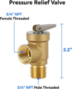 Solimeta 3/4 Inch IPS Isolator Tankless Water Heater Service Valve Kit with Pressure Relief Valve, Lead-Free Brass