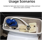 Toilet Fill Valve Replacement Kit, Toilet Fill Valve with G3/4 Connector, Includes G1/2 Adapter and Refill Tube, Compatible with TOTO WC Tank Repair Parts