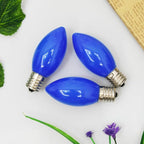 SUNSGNE 25 Pack C9 Christmas Replacement Night Light Bulbs, 7 Watt Incandescent Light Bulbs for C9 Christmas String Lights, Candle Lamps, Night Lights, Blue, E17 Intermediate Base