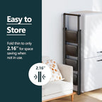 WOA WOA 4 Step Ladder, Foldable Ladder with Wide Pedals and Handle, Sturdy Ladders for Home and Kitchen with Anti-Slip Feet, Supports up to 330 lbs - Black