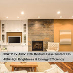 Vinaco 9PCS Eco Halogen Light Bulb, 39W PAR20 Warm White, Dimmable, 480 Lumens, 3000K, 120V, E26 Medium Base, 40° Flood Beam Angle, Track Lights, Indoor