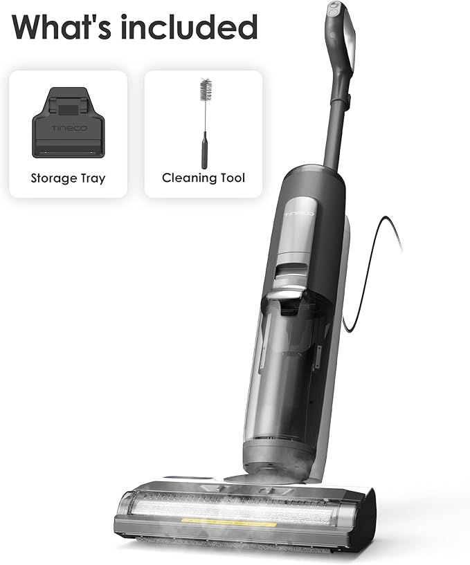Tineco iFLOOR 5 Steam Wet Dry Vacuum All-in-one, Steam Mop Hardwood Floor Cleaner Great for Sticky Messes, 248℉ High-Temp Steam, Self-Cleaning with steam