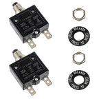 HUWREW 30 Amp Push Button Circuit Breaker 125-250V AC 50V DC L1 Series Manual Reset Thermal Circuit Breaker 30A Thermal Overload Protector (Pack of 2)