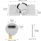 QWORK 2 Pack Hidden Shackle Padlock Keyed Alike,Heavy Duty Hasp 73MM Van Door Padlock for Trucks, Gates, Vans, Vending Machines - with 2 Keys and Hasp