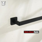 JQK Black Towel Bar, Rounded Edges 14.41 Inch Towel Rack, 304 Stainless Steel Bathroom Wall Mount, Useable Length 12 Inch, TB250L12-PB