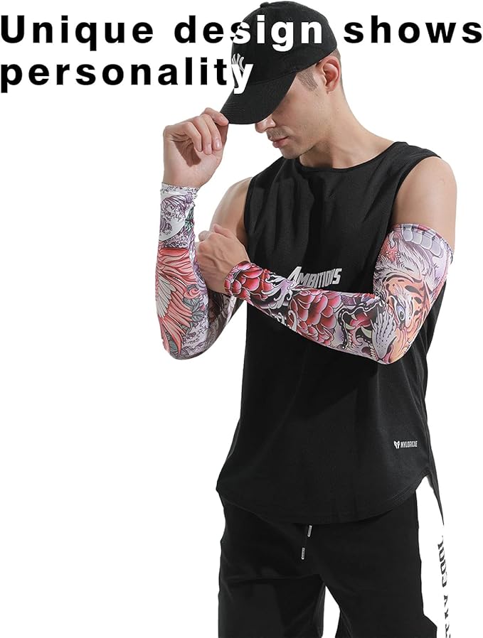 UV Sun Protection Arm Sleeves for Men & Women-UPF 50+ Sports Compression Cooling Sleeve-Unique TATTOO SLEEVE gift