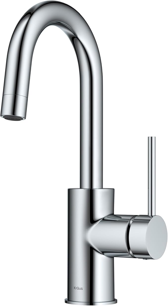 KRAUS Oletto Single Handle Kitchen Bar Faucet in Chrome Finish, KPF-2600CH
