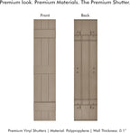 Board & Batten Vinyl Shutters (1 Pair) | 11"x67" (3-Board) - Coastal Sand Dune | Exterior Window Shutters | Includes Mounting Hardware | Simple Installation | Made in USA