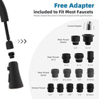 Hibbent Pull Down Kitchen Faucet Head Replacement, 3-Function NSF/ANSI/CAN 61 & CUPC Certified Sink Spray Nozzle, 15 Adapters, Compatible with Moen, Delta, Kohler Faucets, Oil-Rubbed Bronze