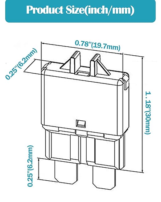 Automotive Low Profile ATC ATO Fuse Car Resettable 3A 5A 7.5A 10A 15A 20A 25A 30A Standard Fuses Manual Reset Fuses Blade Circuit Breaker for Boat Truck SUV Motorcycle 32VDC Fuse Assortment Kit