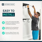 StoreYourBoard 2-Pack Heavy Duty Wall Shelves 2ft x 4ft – Wall-Mounted Garage Storage Shelving and Organization for Sheds, Closets, or Utility Rooms – Holds 200 lbs - Black