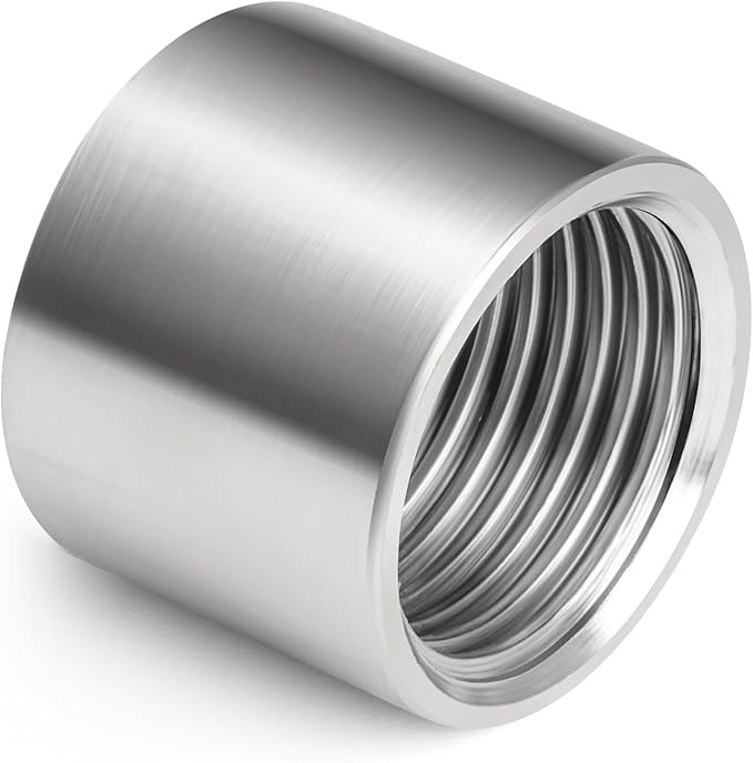 TAISHER 2PCS 304 Stainless Steel Cast Pipe Fitting, Coupling, 1-1/4" x 1-1/4" NPT Female Threaded