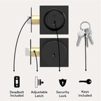 Mega Handles SUANA Entrance Combo, Door Knob and Cylinder Deadbolt and Key Combo, Heavy Duty Locking Door Knobs for Left or Right-Handed Doors – Matte Black