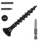 Wood Screws #8 x 1-1/4’’, T25 Star Torx Drive Flat Head Deck Screws, Black, 194Pcs (1lb)