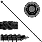 #14 X 14 Heavy Duty Black Timber/Log/Landscaping Wood Screws - Exterior Coated Heavy Duty Screws (50 Count - Heavy Duty Black Log Wood Screws)