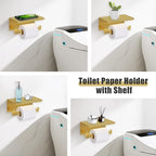 YACVCL 5-Pieces Brushed Gold Bathroom Hardware Accessories Set Stainless Steel Bathroom Towel Bar Set Towel Holder Set for Bathroom,Upgraded Toilet Paper Holder with Shelf,Wall Mounted 23.6"