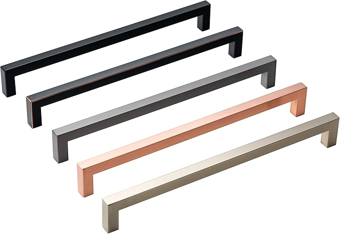 10 Pack Copper Cabinet Pulls 10 Inch Copper Red Drawer Pulls Square Cupboard Handles Wardrobe Handles Modern Stainless Steel Kitchen Cabinet Hardware