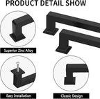 6 Pack 12.6"(320mm) Matte Black Cabinet Pulls Kitchen Cabinet Handles Drawer Pulls Cupboard Hardware for Cabinets CK0078